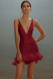 Branco Bodycon Esparguete Alças Lantejoulas Vestido Curto de Formatura