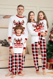 Veado Branco e Plaid Vermelho Natal Família Combinando Pajamas set