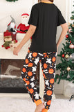 Preto Abóbora Impresso Halloween Família Pijamas set