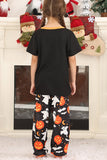 Preto Abóbora Impresso Halloween Família Pijamas set