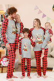 Preto e Vermelho Veado Xadrez Impresso Natal Família Pijamas set