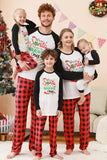 Preto e Vermelho Papai Noel Impresso Fmaily Pijamas set