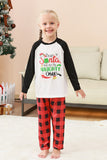 Preto e Vermelho Papai Noel Impresso Fmaily Pijamas set