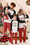 Preto e Vermelho Papai Noel Impresso Fmaily Pijamas set