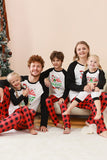 Preto e Vermelho Papai Noel Impresso Fmaily Pijamas set