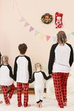 Preto e Vermelho Papai Noel Impresso Fmaily Pijamas set