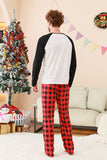 Preto e Vermelho Papai Noel Impresso Fmaily Pijamas set