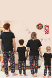 Preto e laranja aranha estampado Halloween família pijamas set