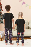 Preto e laranja aranha estampado Halloween família pijamas set