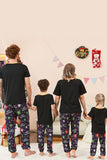 Preto e laranja aranha estampado Halloween família pijamas set