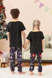 Preto e laranja aranha estampado Halloween família pijamas set