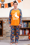 Pijamas de Halloween Família com estampa de abóbora laranja (mangas compridas)