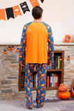 Pijamas de Halloween Família com estampa de abóbora laranja (mangas compridas)