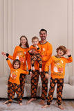 Pumpkin Print Laranja Halloween Família Pijamas set