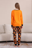 Pumpkin Print Laranja Halloween Família Pijamas set