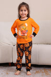 Pumpkin Print Laranja Halloween Família Pijamas set