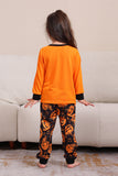 Pumpkin Print Laranja Halloween Família Pijamas set