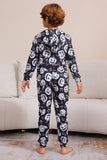 Pumpkin Print Preto Combinando Halloween One Piece Pijamas