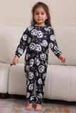 Pumpkin Print Preto Combinando Halloween One Piece Pijamas