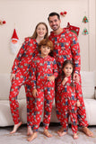 Elk Print Vermelho Combinando Natal One Piece Pijamas