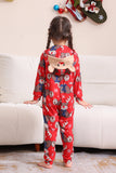 Elk Print Vermelho Combinando Natal One Piece Pijamas