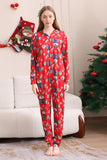 Elk Print Vermelho Combinando Natal One Piece Pijamas