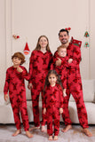 Elk Print Vermelho Combinando Natal One Piece Pijamas