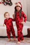 Elk Print Vermelho Combinando Natal One Piece Pijamas