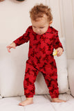 Elk Print Vermelho Combinando Natal One Piece Pijamas