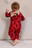 Elk Print Vermelho Combinando Natal One Piece Pijamas