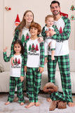 Verde e Branco Feliz Natal Família Pijama Sets