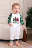 Verde e Branco Feliz Natal Família Pijama Sets