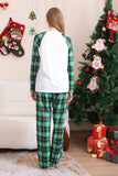 Verde e Branco Feliz Natal Família Pijama Sets