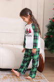 Verde e Branco Feliz Natal Família Pijama Sets