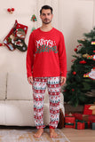 Conjunto de pijama vermelho da família de Natal combinando