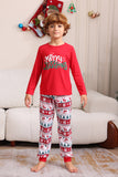 Conjunto de pijama vermelho da família de Natal combinando