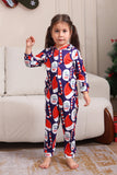 Conjunto de pijama azul escuro Red Hat Print Family Conjunto de pijama