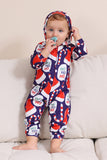 Conjunto de pijama azul escuro Red Hat Print Family Conjunto de pijama