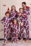 Conjunto de pijama azul escuro Red Hat Print Family Conjunto de pijama