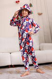 Conjunto de pijama azul escuro Red Hat Print Family Conjunto de pijama