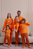 Pijamas de família de Halloween listrado laranja