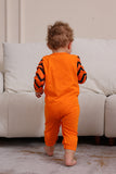 Pijamas de família de Halloween listrado laranja