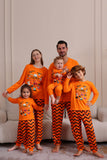 Pijamas de família de Halloween listrado laranja