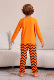 Pijamas de família de Halloween listrado laranja