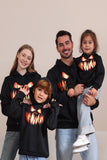 Black Devil Pumpkin Print Capuz Halloween Família Sweatshirts