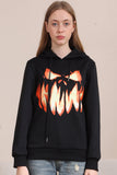 Black Devil Pumpkin Print Capuz Halloween Família Sweatshirts