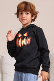 Black Devil Pumpkin Print Capuz Halloween Família Sweatshirts