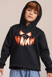 Black Devil Pumpkin Print Capuz Halloween Família Sweatshirts