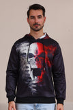 Preto Esqueleto Print Capuz Halloween Família Sweatshirts