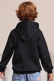 Preto Halloween Texto Print Hooded Family Sweatshirts